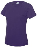 Just Cool Slim-Fit Sport T-Shirt Neon für Damen, Arctic White XS, JC005 – Violet
