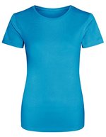 Just Cool Slim-Fit Sport T-Shirt Neon für Damen, Arctic White XS, JC005 – Saphir Bleu