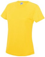 Just Cool Slim-Fit Sport T-Shirt Neon für Damen, Arctic White XS, JC005 – Soleil Jaune