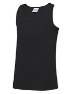 Just Cool Sportliches ärmelloses Kinder T-Shirt – Jet Black