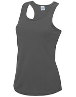 Just Cool Ärmelloses Sportoberteil mit Racer-Back – Charcoal (Solid)