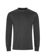 Just Cool Langarm Active T-Shirt mit Reißverschluss – Charcoal (Solid)
