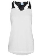 Just Cool Workout Vest mit Mesh-Racerback für Damen – Arctic White/Jet Black