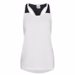 Just Cool Workout Vest with Mesh Racerback for Women, Charcoal (Solid)/Jet Black M, JC027 – image 3