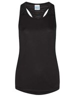 Just Cool Workout Vest mit Mesh-Racerback für Damen – Jet Black/Jet Black