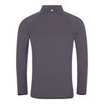 Just Cool Langarm Sport Shirt Halb-Zip CoolFit, Charcoal (Solid)/Jet Black S, JC031 – Bild 4