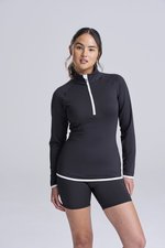 Just Cool Sweatshirt mit 1/2 Reißverschluss für Damen, Charcoal (Solid)/Jet Black XS, JC036 – Bild 1