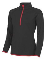 Just Cool Sweatshirt mit 1/2 Reißverschluss für Damen – Jet Black/Fire Red