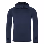 Just Cool Long Sleeve Sports Shirt with Monk Hood, Black Slate Melange S, JC037 – image 3