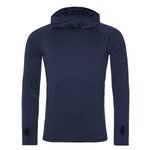 Just Cool Langarm Sportshirt mit Mönchskapuze, Black Slate Melange S, JC037 – Bild 3