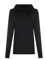 Just Cool Sportliches Langarmshirt mit Kapuze, Black Slate Melange XS, JC038 – Jet Nero