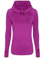 Just Cool Sportliches Langarmshirt mit Kapuze, Black Slate Melange XS, JC038 – Rasperry Melange