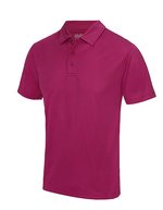 Just Cool Cooles Kurzarm-Poloshirt mit Knopfleiste, Charcoal (Solid) XL, JC040 – Rose vif