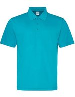 Just Cool Cooles Kurzarm-Poloshirt mit Knopfleiste, Charcoal (Solid) XL, JC040 – Turquoise Bleu