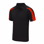 Just Cool Polo a Contrasto con Maniche Raglan, Fire Red/Jet Black XXL, JC043 – immagine 3