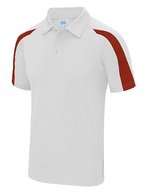 Just Cool Kontrast-Polo mit Raglan-Ärmeln, Arctic White/Fire Red S, JC043 – Bild 2