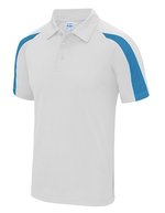 Just Cool Kontrast-Polo mit Raglan-Ärmeln, Arctic White/Fire Red S, JC043 – Arctic White/Sapphire Blue