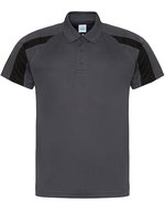 Just Cool Kontrast-Polo mit Raglan-Ärmeln, Arctic White/Fire Red S, JC043 – Charcoal (Solid)/Jet Black