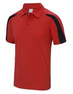 Just Cool Kontrast-Polo mit Raglan-Ärmeln, Arctic White/Fire Red S, JC043 – Fire Red/Jet Black