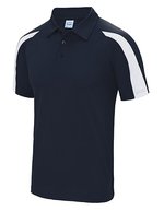 Just Cool Kontrast-Polo mit Raglan-Ärmeln, Arctic White/Fire Red S, JC043 – French Navy/Arctic White