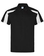Just Cool Kontrast-Polo mit Raglan-Ärmeln, Arctic White/Fire Red S, JC043 – Jet Black/Arctic White