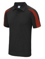 Just Cool Kontrast-Polo mit Raglan-Ärmeln, Arctic White/Fire Red S, JC043 – Jet Black/Fire Red