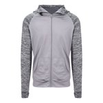 Just Cool Slim Fit Zoodie mit Kontrastärmeln, Black/Black Slate Melange S, JC057 – Bild 3