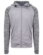 Just Cool Slim Fit Zoodie mit Kontrastärmeln, Black/Black Slate Melange S, JC057 – Gris/Gris Melange