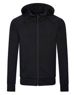 Just Cool Slim Fit Zoodie mit Kontrastärmeln, Black/Black Slate Melange S, JC057 – Jais Noir/Jais Noir