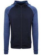 Just Cool Slim Fit Zoodie mit Kontrastärmeln, Black/Black Slate Melange S, JC057 – Marine/Marine Melange