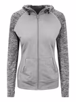 Just Cool Slim Fit Zoodie con Maniche a Contrasto da Donna, Black/Black Slate Melange M, JC058 – immagine 3