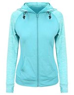 Just Cool Slim Fit Zoodie mit Kontrastärmeln für Damen – Ocean/Ocean Melange