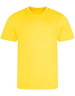 Just Cool Recycled Cool T-Shirt aus Polyester, Arctic White S, JC201 – Sole Giallo