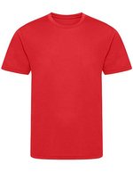 Just Cool Recycled Cool T-Shirt für Kinder, Arctic White 3/4 (XS), JC201K – Fire Red