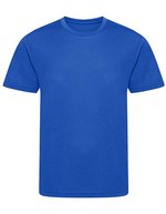 Just Cool Recycled Cool T-Shirt für Kinder, Arctic White 3/4 (XS), JC201K – Royal Blue