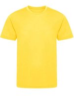 Just Cool Recycled Cool T-Shirt für Kinder, Arctic White 3/4 (XS), JC201K – Sun Yellow