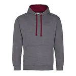 Just Hoods Baumwoll-Varsity Hoodie mit Kapuze, Purple/Sun Yellow M, JH003 – Bild 3