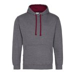 Just Hoods Baumwoll-Varsity Hoodie mit Kapuze, Baby Pink/Arctic White M, JH003 – Bild 3