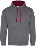 Varsity Hoodie – Charcoal (Heather)/Burgundy
