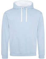 Just Hoods Baumwoll-Varsity Hoodie mit Kapuze, Baby Pink/Arctic White M, JH003 – Sky Blue/Arctic White