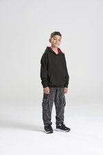 Just Hoods Varsity Hoodie mit gebürsteter Innenseite für Kinder, Forest Green/Gold 5/6 (S), JH003K – Bild 1