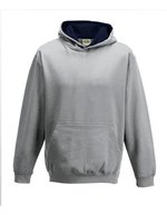 Just Hoods Varsity Hoodie mit gebürsteter Innenseite für Kinder, Forest Green/Gold 5/6 (S), JH003K – Melange Grigio/Blu navy francese