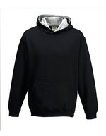 Just Hoods Varsity Hoodie mit gebürsteter Innenseite für Kinder, Forest Green/Gold 5/6 (S), JH003K – Jet Nero/Melange Grigio