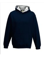 Just Hoods Varsity Hoodie mit gebürsteter Innenseite für Kinder, Forest Green/Gold 5/6 (S), JH003K – Nuovo Blu navy francese/Melange Grigio