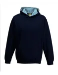 Just Hoods Varsity Hoodie mit gebürsteter Innenseite für Kinder, New French Navy/Sky Blue 9/11 (L), JH003K – Bild 1