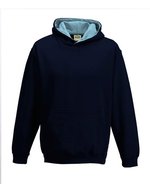 Just Hoods Varsity Hoodie mit gebürsteter Innenseite für Kinder, Forest Green/Gold 5/6 (S), JH003K – Nuovo Blu navy francese/Azzurro cielo