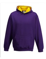 Just Hoods Varsity Hoodie mit gebürsteter Innenseite für Kinder, Forest Green/Gold 5/6 (S), JH003K – Viola/Sole Giallo