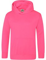 Just Hoods Electric Hoodie mit Kängurutasche für Kinder – Electric Pink