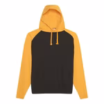 Just Hoods Baseball Hoodie mit Raglan-Ärmeln, Jet Black/Fire Red L, JH009 – Bild 4