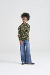 Just Hoods Camo Hoodie mit doppellagiger Kapuze für Kinder, Black Camo 3/4 (XS), JH014J – Bild 2